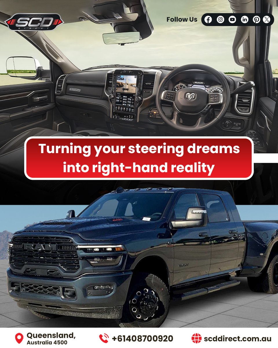 scddirect's tweet image. SCD Direct transforms American muscle into flawless right-hand drive machines—precision, power, and performance engineered perfectly for Australian roads. Drive your dream confidently.

#righthanddrive #americanmuscle #scddirect #carconversion #ramtrucks #trucklife #carlovers