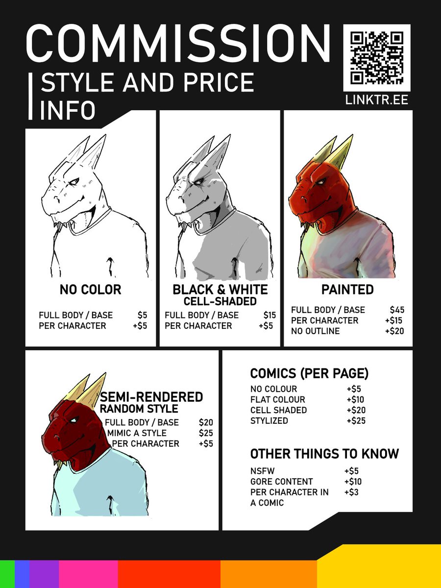 Commissions are always Open👌

Reworked the prices to be much more affordable, and reworked how it is computed to not spiral out of control. Hit me a DM if you're interested!

Will really help me out with gathering enough funds for the hospital ^^
