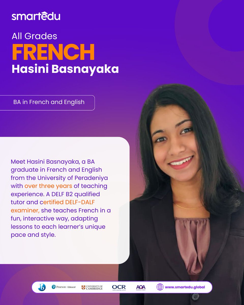 smartedulk's tweet image. English, Literature, or French? We’ve got the perfect tutor for every student. Book your free trial today and make learning simple and intelligent.

#SmartEDU #PersonalizedLearning  #PrimaryToAdvanced #CambridgeCurriculum #EdexcelCurriculum