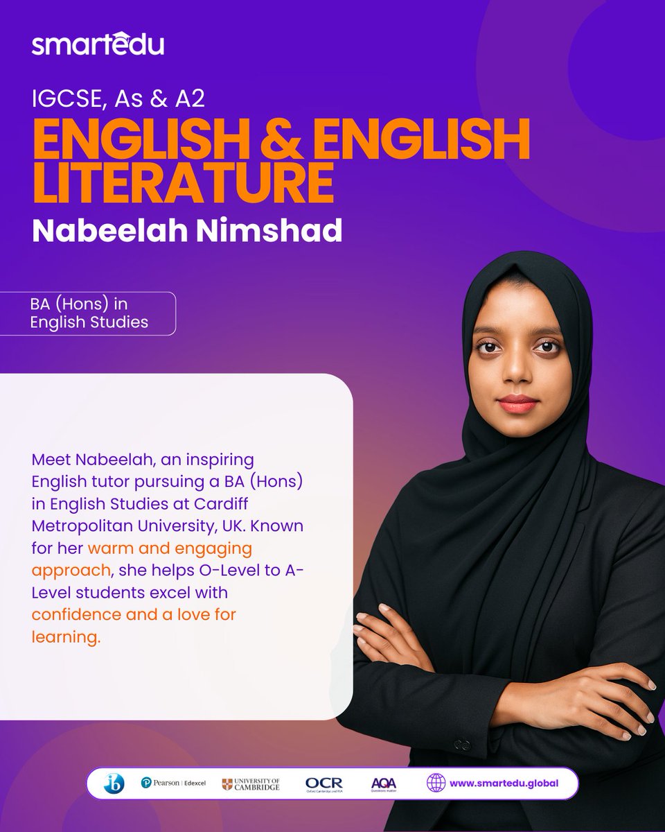 smartedulk's tweet image. English, Literature, or French? We’ve got the perfect tutor for every student. Book your free trial today and make learning simple and intelligent.

#SmartEDU #PersonalizedLearning  #PrimaryToAdvanced #CambridgeCurriculum #EdexcelCurriculum