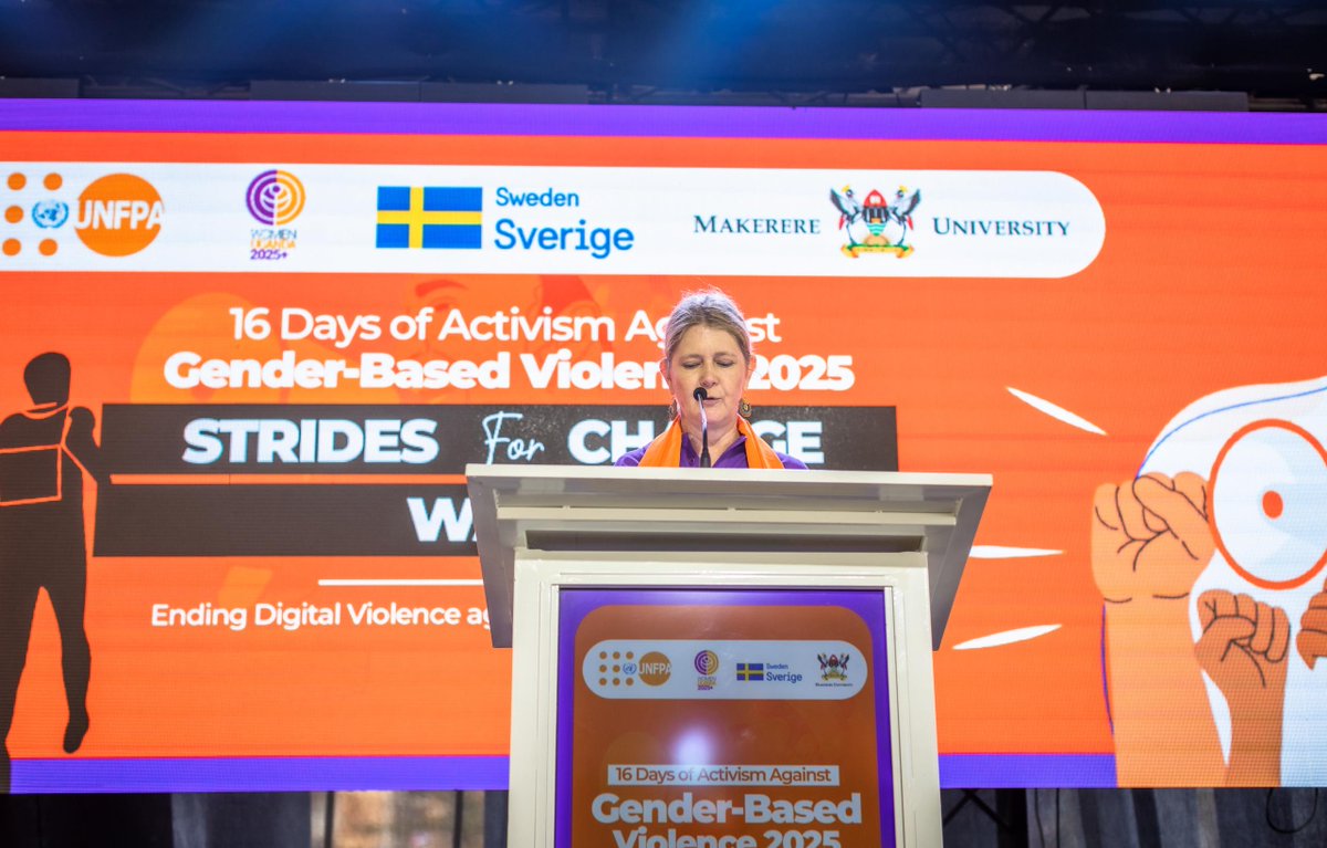 UNFPAUganda's tweet photo. Achieving gender equality requires more than laws and policies. It demands a shift in norms and attitudes & cannot happen without men. Gender equality is not a women’s issue; it is a societal issue and promises equal rights for all- @SwedEnvoyUganda @SwedeninUG #I6DaysOfActivism https://t.co/c5oDuKUSh1