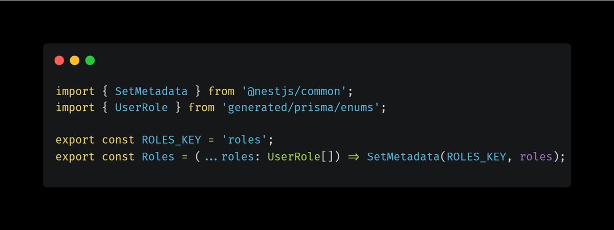 i_am_hasashi's tweet image. Day 16/100 on the NestJS server: RBAC is LIVE! 

Implemented the @Roles() Decorator to tag routes with required user roles (ADMIN, USER).
Built the custom RolesGuard to read the role metadata &amp;amp; enforce access rules.