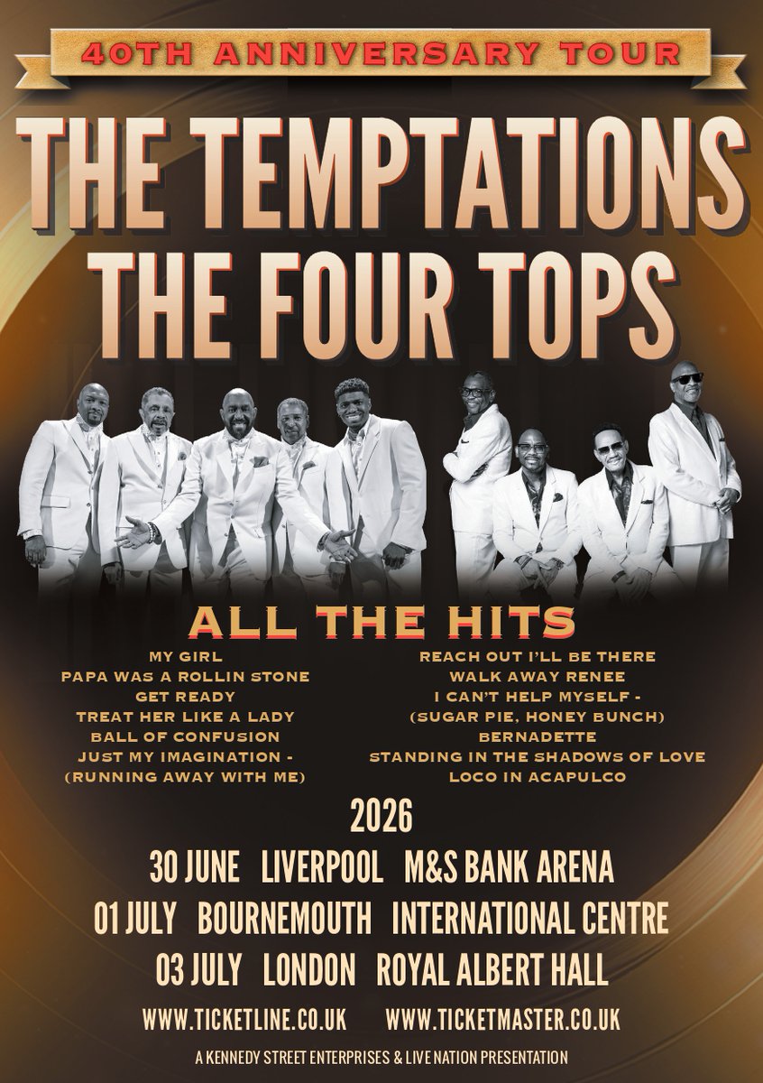 Wow! what a line up #Motown <a href="/thetemptations/">The Temptations</a> 
<a href="/GafferReal/">The Real Gaffer</a>