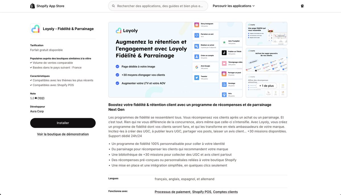 NathanNoCode's tweet image. Boostez votre fidélité et rentention client avec une application tout en un ! ✨ 

• Programme 100% personnalisable
• Des missions pour collecter des avis
• Un système de parrainage poussé

Une application cher pour débuter, mais si votre shop tourne bien, un super invest 👇🏼