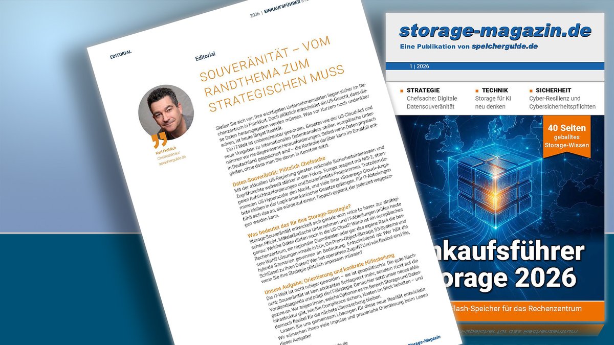 💡 #DigitaleSouveränität ist kein Buzzword mehr, sondern Chefsache. Wer seine #Storage-Strategie noch auf »wird schon gut gehen« baut, spielt russisches Roulette mit Unternehmensdaten.
Mehr im Editorial unseres »Einkaufsführer Storage«
👉 bit.ly/sg-eMag1-26