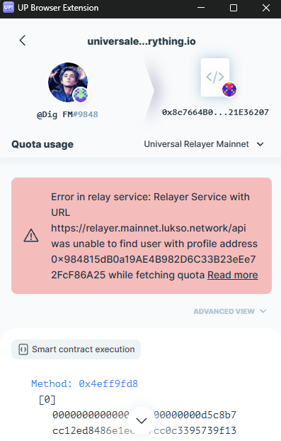 KaliYuga_e119's tweet image. Little #TRICK to get the Universal Relayer Mainnet (Monthly Free Gas):

I noticed there are two cases where you don’t get access to the Universal Relayer Mainnet (i.e., 20M free gas per month):

1⃣ Creating a Universal Profile through @_universalpage
2⃣ Creating + importing a…