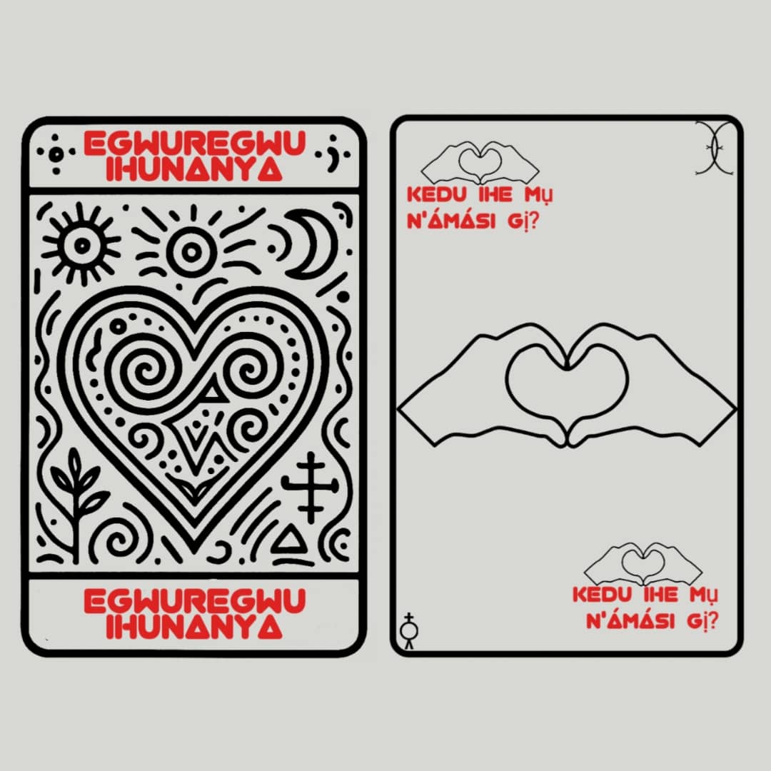 “Looking for a creative way to bond with your partner? 💞
Get my Couples’ igbo Card, packed with questions, prompts &amp; fun activities.
Send me a DM to order!”