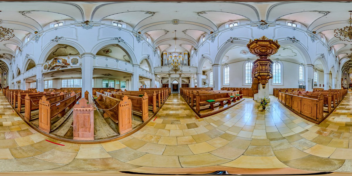 KandaoVR's tweet image. A 360° look inside the 15th-century St.-Mang-Kirche in Kempten, Germany ⛪✨
Captured by @BartAchilles 
Tech details:
Qoocam 8K | SuperHDR | f/2.0 | ISO 100

#360Photo #Qoocam3Ultra #QooCam #HistoricChurch #Kempten #Bavaria #Germany #StMangKirche #360Photography #360camera
