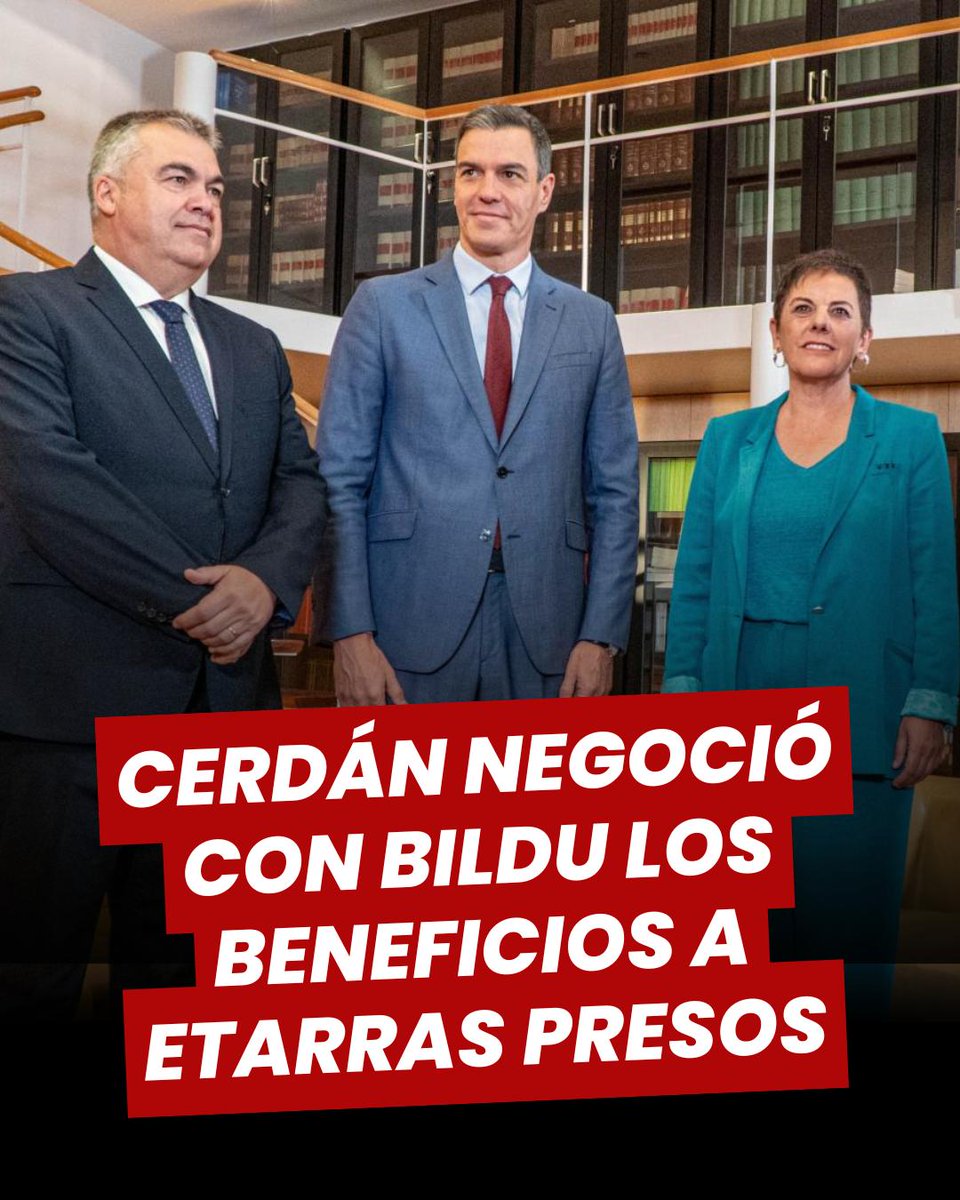 Santos Cerdán fue quien negoció con Bildu los beneficios a etarras presos.

🔴 La UCO recoge una llamada del exdirigente socialista al jefe de Instituciones Penitenciarias en la que se habla del traslado de un etarra.

¡Son capaces de todo!

elespanol.com/espana/politic…