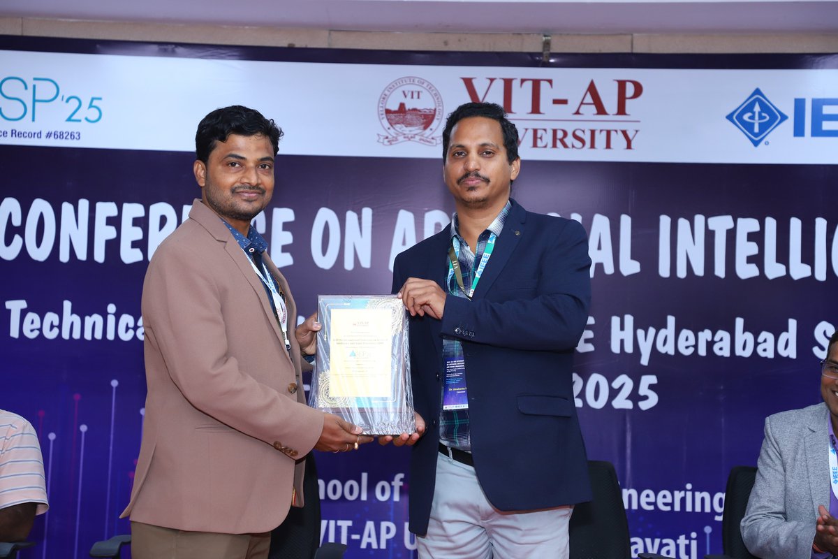 VITAPuniversity's tweet image. Thank you to all participants, speakers, and volunteers for making AISP ’25 at VIT-AP University a success! Your contributions are shaping the future of AI and signal processing.

#AISP25 #AI #SignalProcessing #VITAPUniversity