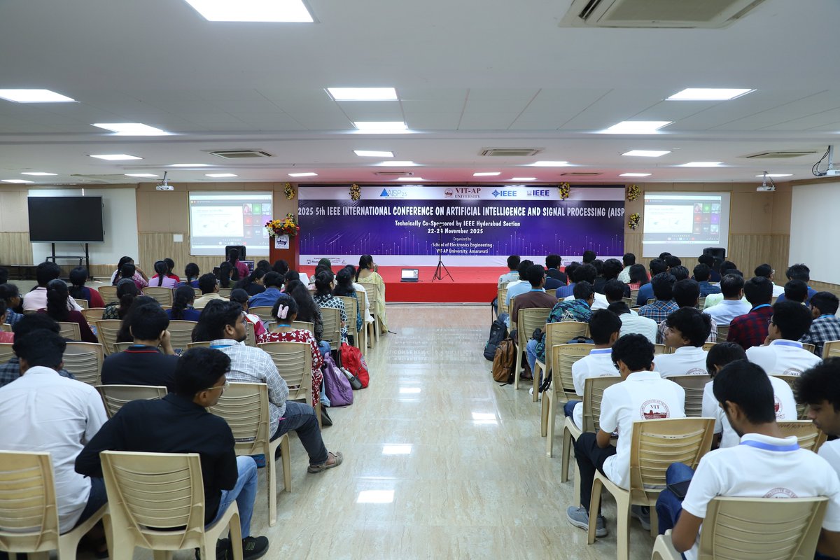 VITAPuniversity's tweet image. Thank you to all participants, speakers, and volunteers for making AISP ’25 at VIT-AP University a success! Your contributions are shaping the future of AI and signal processing.

#AISP25 #AI #SignalProcessing #VITAPUniversity