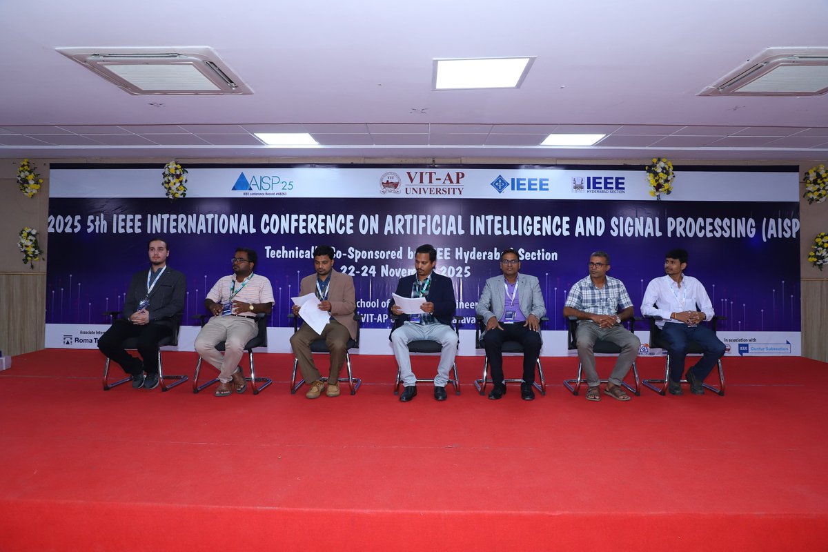 VITAPuniversity's tweet image. Thank you to all participants, speakers, and volunteers for making AISP ’25 at VIT-AP University a success! Your contributions are shaping the future of AI and signal processing.

#AISP25 #AI #SignalProcessing #VITAPUniversity
