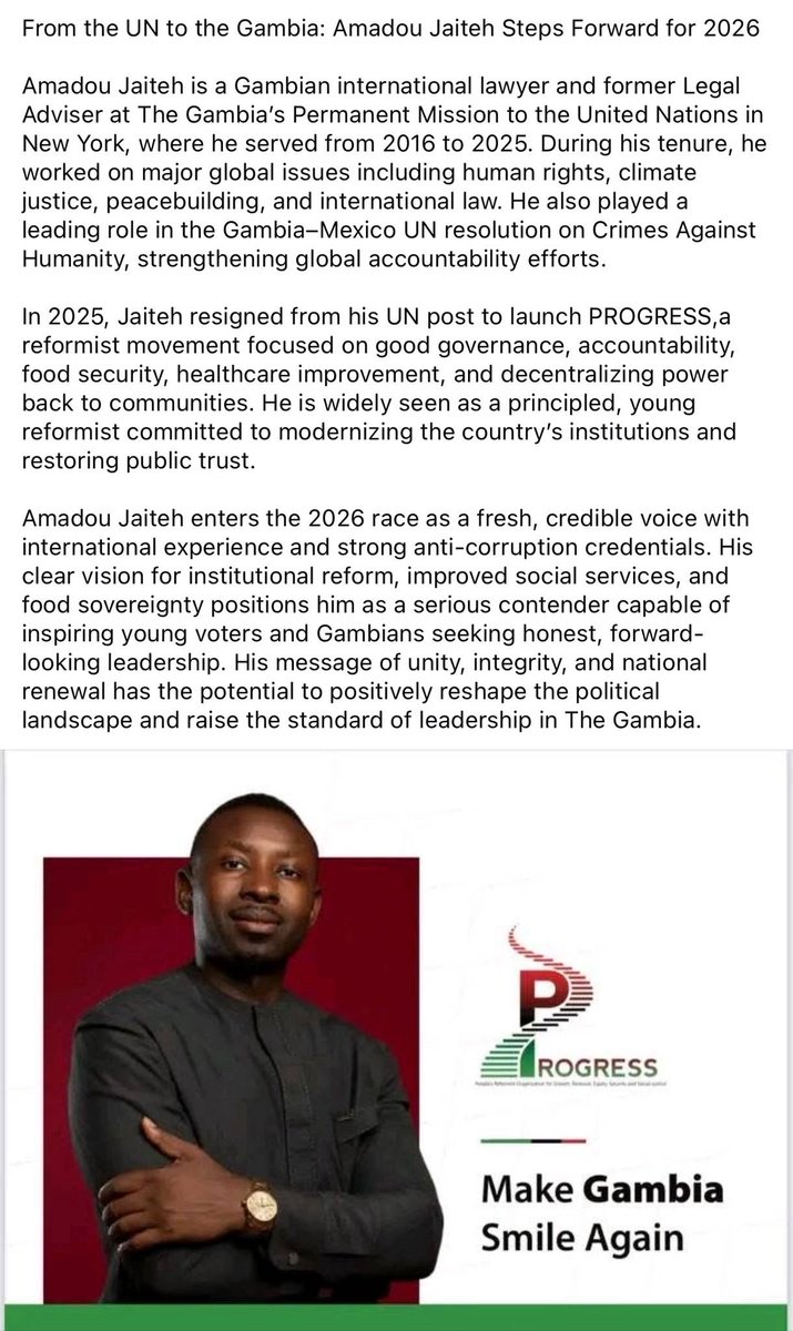 GmaAmadou's tweet image. PROGRESS Gambia project is the only solution to system change for progress in Gambia. Follow the movement for a better Gambia.