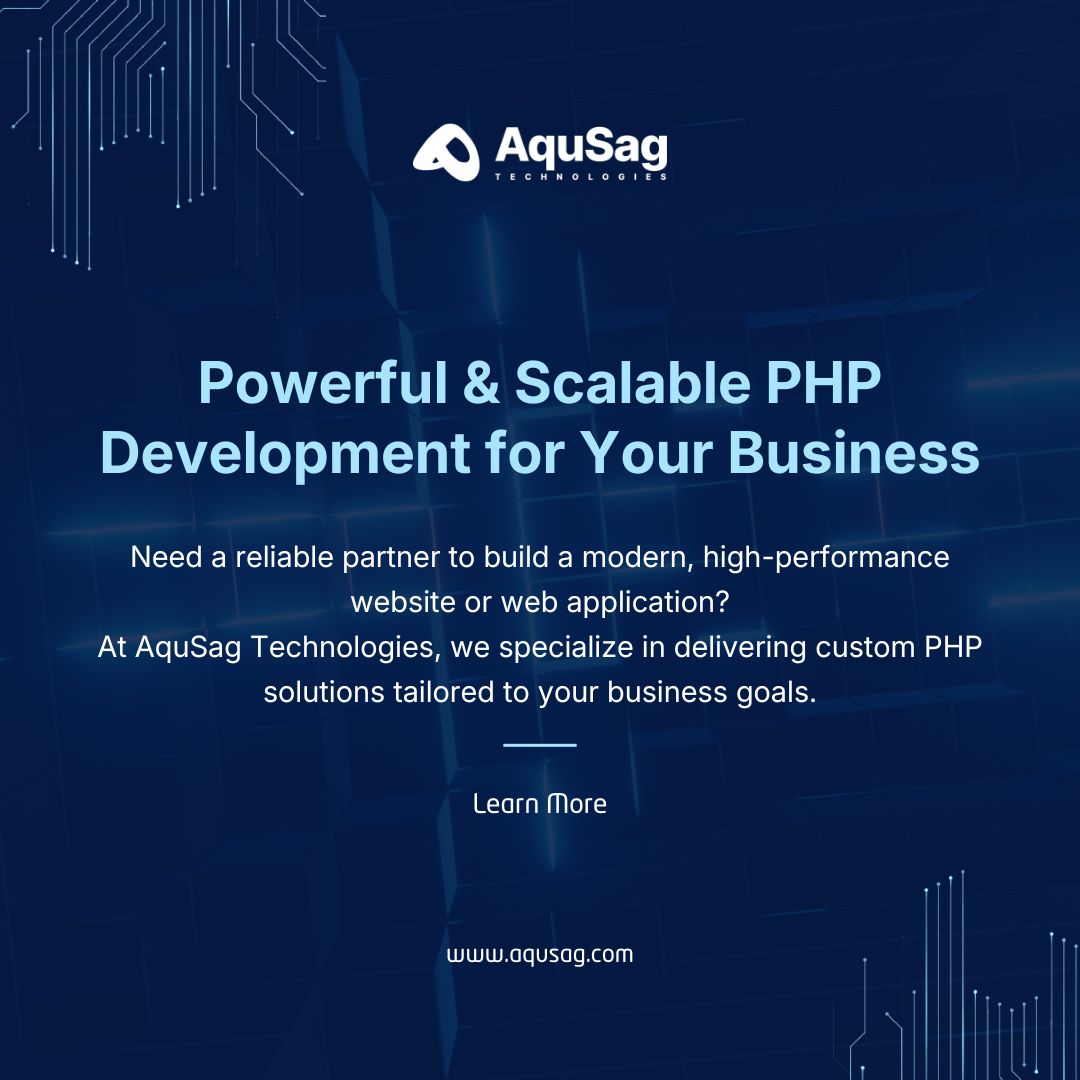 aqusag's tweet image. PHP Development That Scales 🚀

Build fast, secure, and scalable web apps with AquSag Technologies!

 ✔ Custom PHP Development
 ✔ CMS &amp;amp; eCommerce
 ✔ High-performance web architecture

Explore more 👉 aqusag.com/php-developmen…

#PHPDevelopment #WebDevelopment #Tech