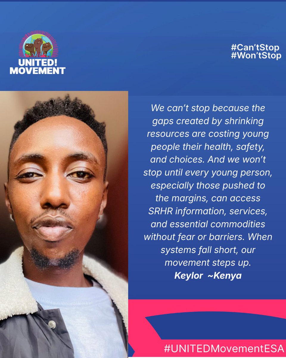 UNITEDMoveESA's tweet image. Shrinking resources won’t stop us. We’re fighting for every young person’s safety and SRHR.

#FundOurFuture
#CantStopWontStop #EquippedForChange #UNITEDMovementESA
 #16Days #EndGBV