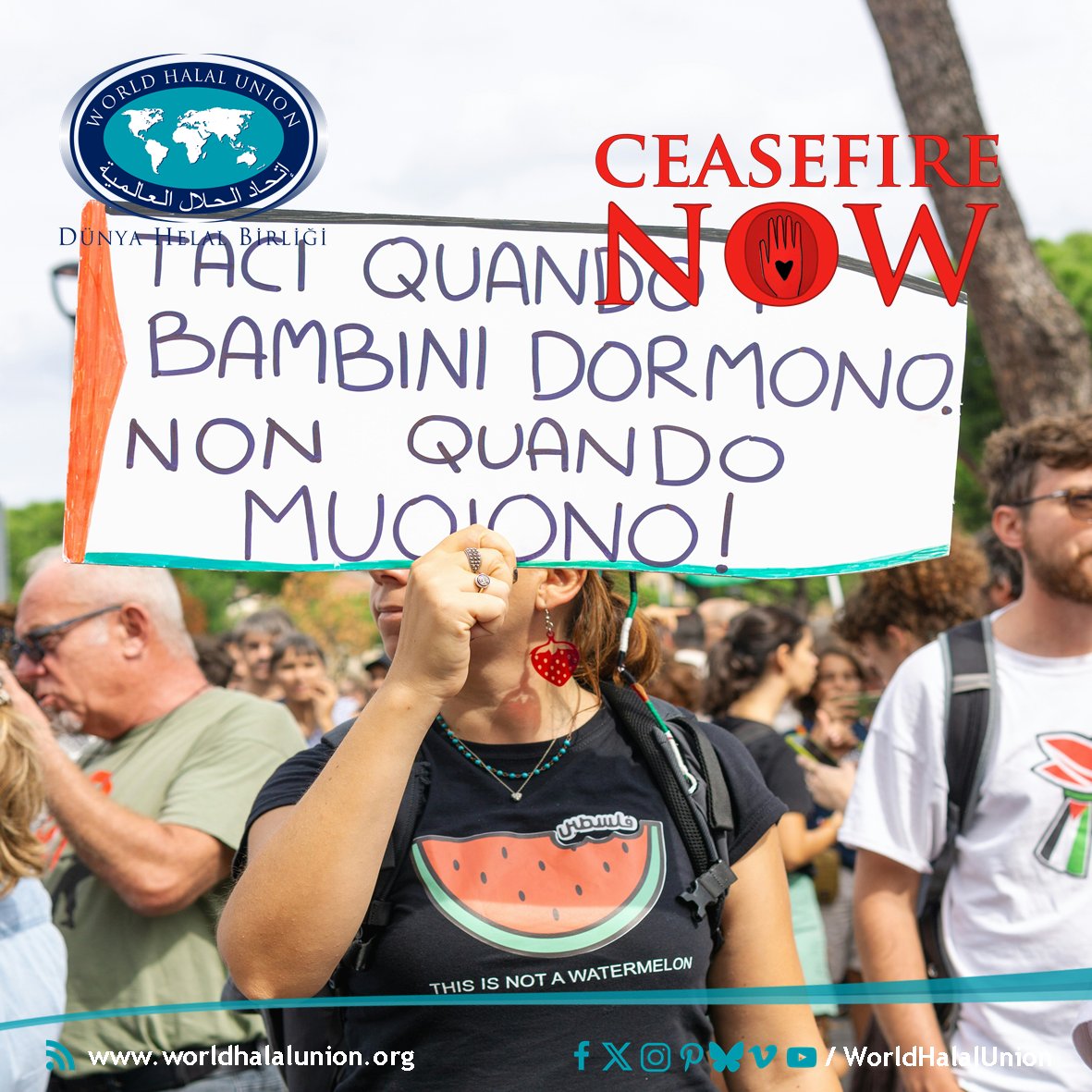 Children, the elderly, women..
tinyurl.com/bddvr2d4

#WorldHalalUnion #DünyaHelalBirliği #Halal #Helal #حلال #حلالا #할랄 #清真 #Хелал #ハラール #Smiic #UNHRW #Peace #Children #Justice #ceasefirenow #Gaza #genocide #Wck #OpenArms #Unicef #Amnesty #Msf #Fcnl #Artists4Ceasefire