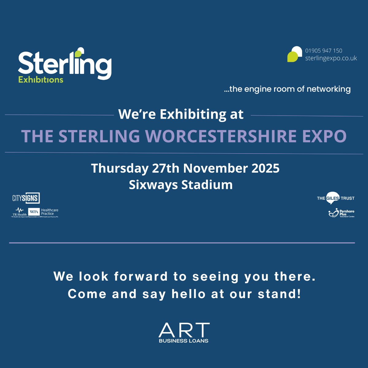 🌟 ART Business is excited to be exhibiting at the Worcester Sterling Expo on 27th November 2025! 

#SterlingExpo #WorcesterBusiness #NetworkingEvent #BusinessGrowth #LocalBusiness #Expo2025 #BusinessNetworking #WorcesterUK #MeetConnectGrow