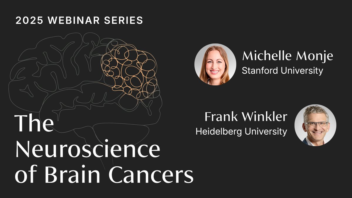 BrainPrize's tweet image. Neurons help gliomas grow. Discover how in the first #BrainPrize2025 webinar with @Michelle_Monje and Frank Winkler - pioneering insights reshaping brain cancer research.

Watch the webinar:
youtu.be/k6Pgbq5IZGI?si…

#CancerNeuroscience #Webinar