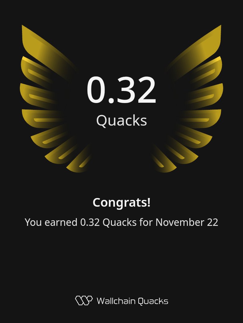 CryptomNFTs's tweet image. Quack Quack! 
Just earned 0.32 Quacks on @wallchain in one day 🦆

Turn insights into rewards and climb the leaderboard 🥇

Use my referral link – quacks.app/?ref=CryptomNF…

@wardenprotocol leaderboard still live on @wallchain !
#WardenProtocol #Wallchain