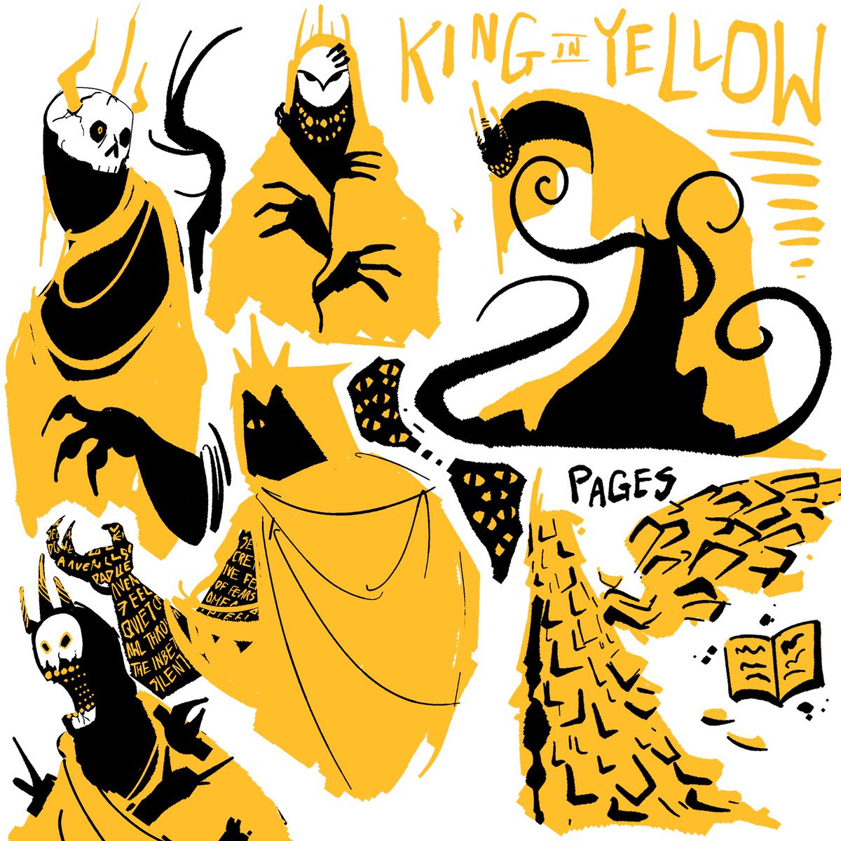Maybemeidk29121's tweet image. Messing around with King in Yellow designs.
Jokes on y’all, I feel like he’s a shapeshifter so he can do ALL