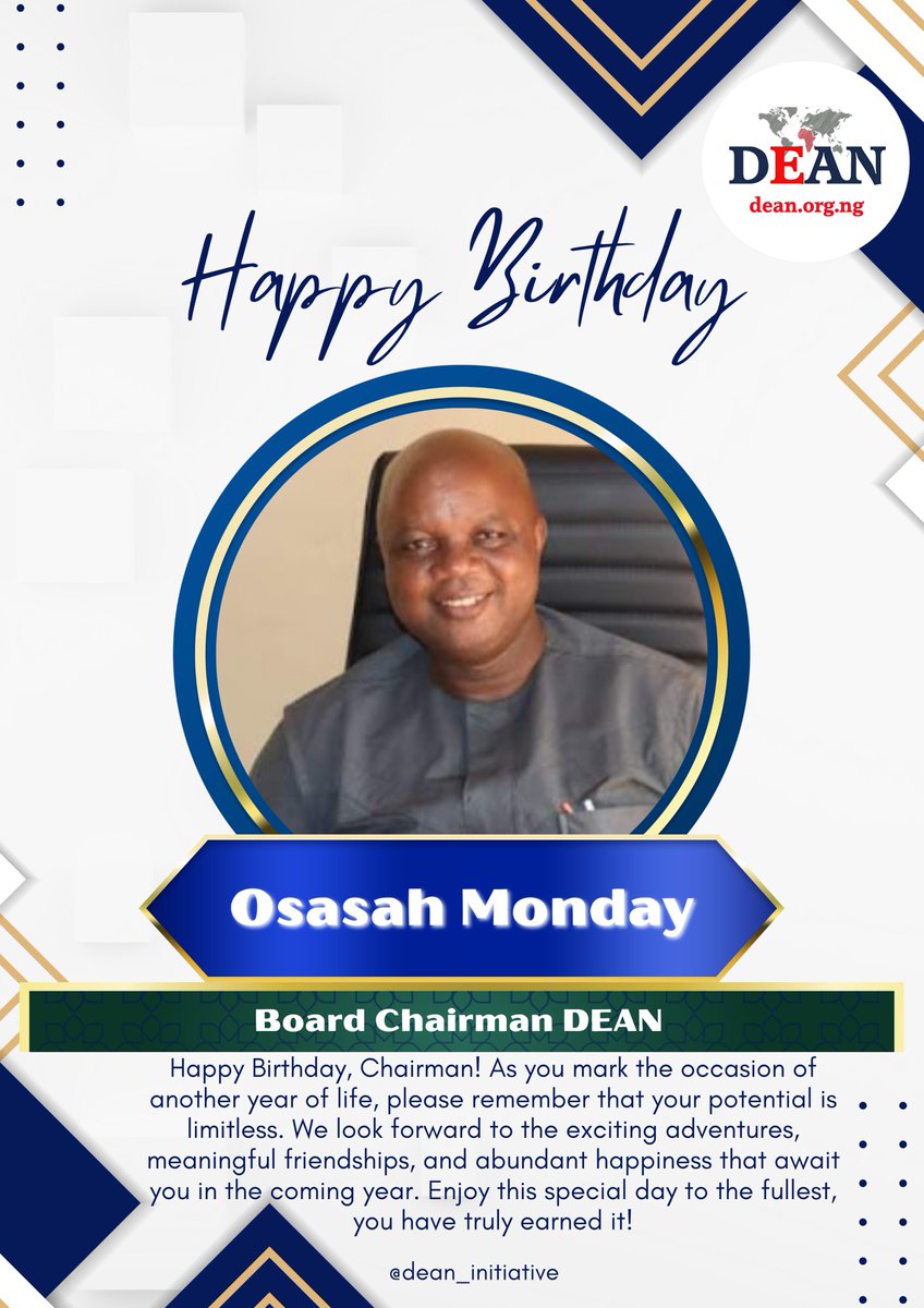 Happy Birthday to Our Esteemed Board Chairman! 

Today, the entire Development of Educational Action Network (DEAN) celebrates a visionary leader whose guidance, integrity, and unwavering commitment continue to shape our mission and strengthen our impact.

Sir, your leadership