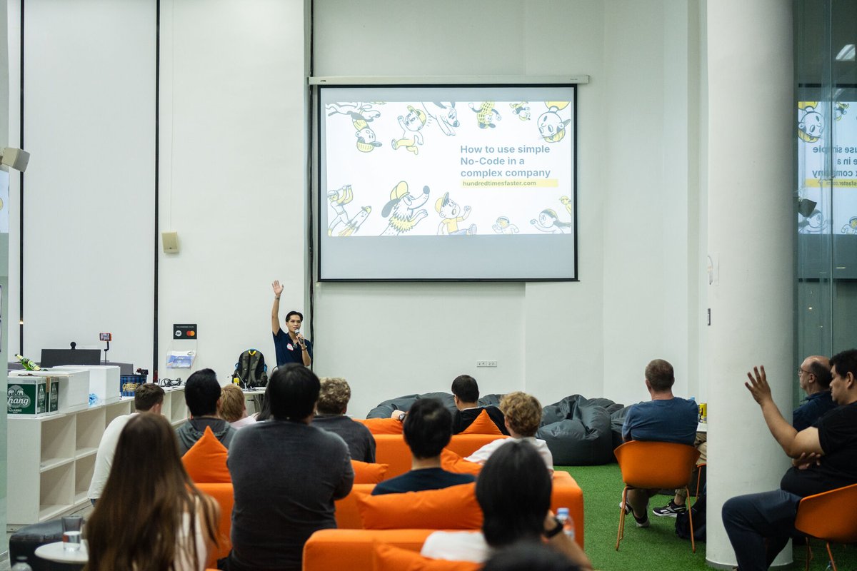 CreateWithHQ's tweet image. The first Create With event in Asia was a huge success with our event in Bangkok last night 🇹🇭

@jamesdevonport from Create With was in town to host and we heard from 4 amazing speakers sharing how they&apos;re using AI and visual development to build incredible products and systems.…