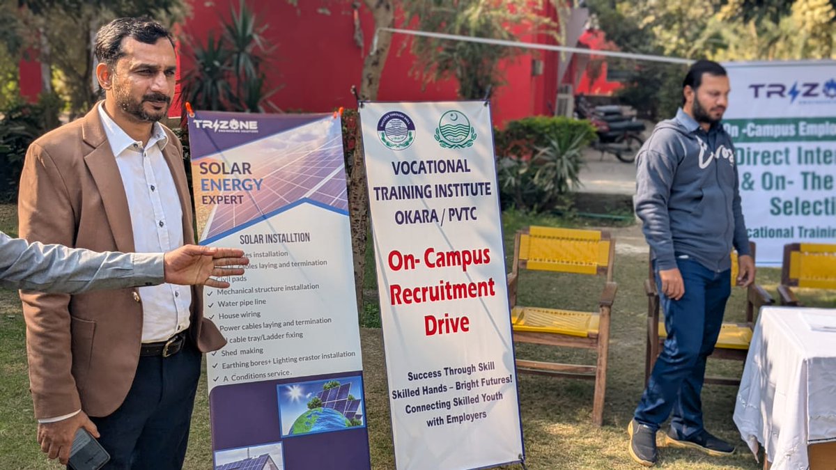 PVTC_Official's tweet image. Impact-driven Employment Drive at #VTI #Okara resulted in placement of 11 pass outs from Electrical Trades by Trizone Engineering Solutions for the CM Punjab Solar Project (Kasur).

#PVTC continues to link skills with employment, empowering youth for sustainable livelihoods.