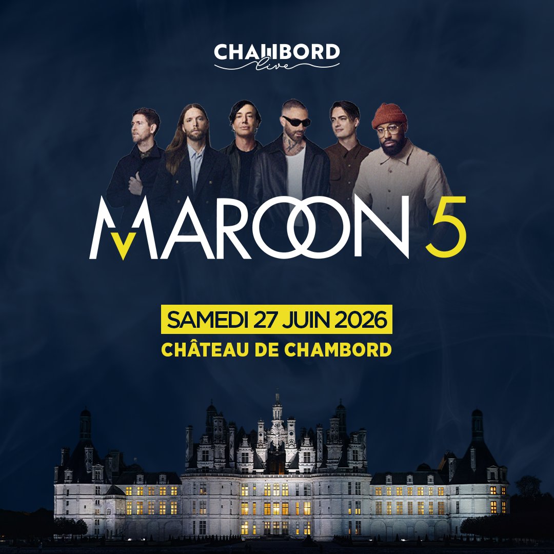 TicketmasterFR's tweet image. 🎤 @maroon5 débarquent au Chambord Live le 27 juin 2026 !
🎟️ bit.ly/4807RH9