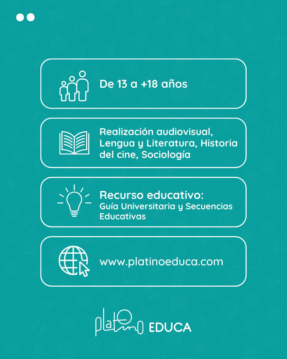 🎬 “Buñuel en el laberinto de las tortugas” (2018), de Salvador Simó, llega a #PlatinoEDUCA para trabajar documental, historia del cine y mirada crítica.
👥 13 a +18 años
📚 Guía Universitaria + Secuencias Educativas
👉 platinoeduca.com