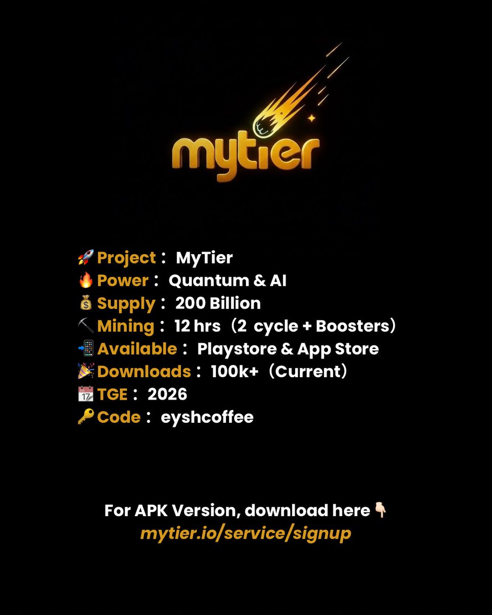 Eyshcoffee_'s tweet image. Nobody talks about #Mytier… Until people starts panicking out of FOMO. And the good news is? You’re lucky cuz it’s still early. So you better hurry and position yourselves today🔥

Join the movement👇🏻
mytier.io/service/signup…

#MytierAmbassador #QuantumAI #Web3 #Crypto