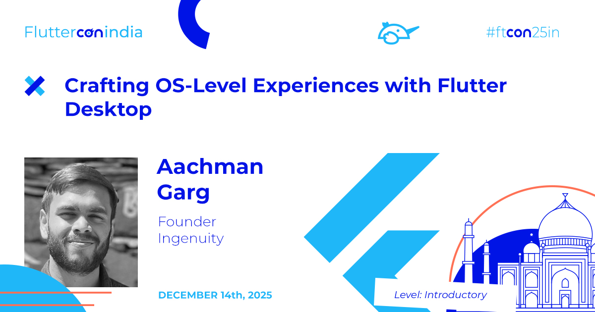 FlutterconWorld's tweet image. Only one chance to catch @imaachman live at #ftconin25 💙

Unlock #Flutter Desktop: custom windowing, background apps, OS shortcuts &amp;amp; Rust/#Dart FFI made simple. Time to book those tickets if you haven&apos;t already!
india.fluttercon.dev/speakers/aachm…