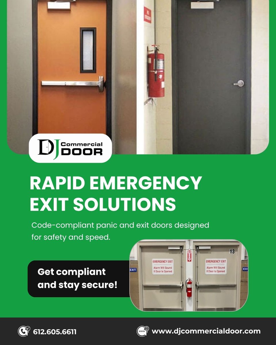 djcommercialdor's tweet image. Safety starts at the exit.
Our panic &amp;amp; emergency doors keep your building compliant, secure, and ready for any situation.
Upgrade to smarter, safer exits today. 🚪✨

#emergencydoors #panicdoors #safetysolutions #commercialdoors #buildingsecurity #secureexits #firedoors