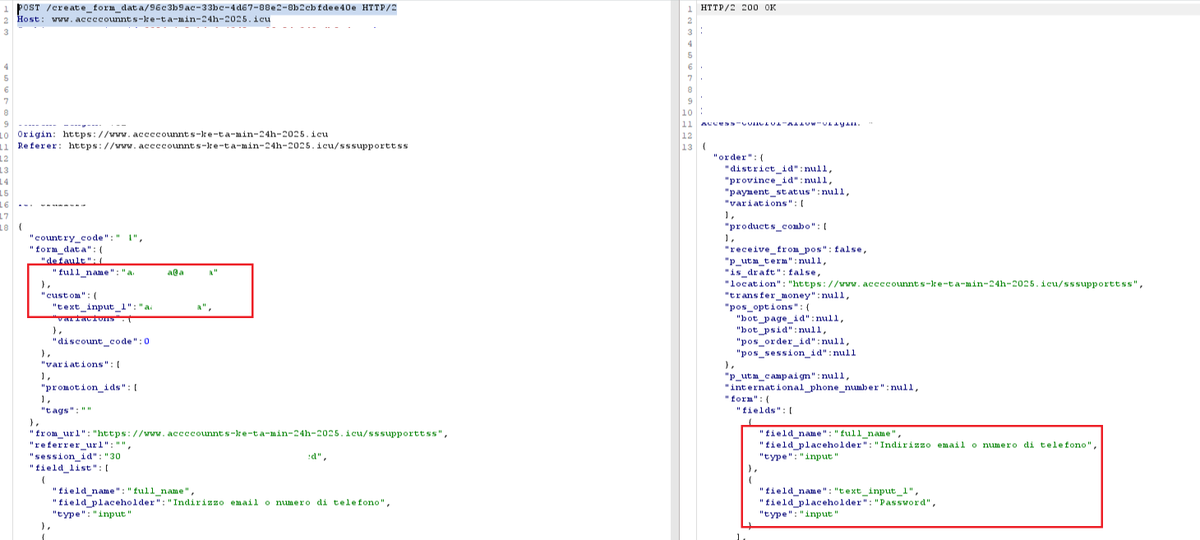 ⚠️Facebook phishing campaign
Fake warning about community standards violations, exploiting false account suspension alerts to steal user credentials

Domains:
checkkaccounttmetta[.short[.gy
www[.accccounnts-ke-ta-min-24h-2025[.icu (created on 2025-11-21)

<a href="/AgidCert/">Cert AgID</a> <a href="/JAMESWT_WT/">JAMESWT</a>