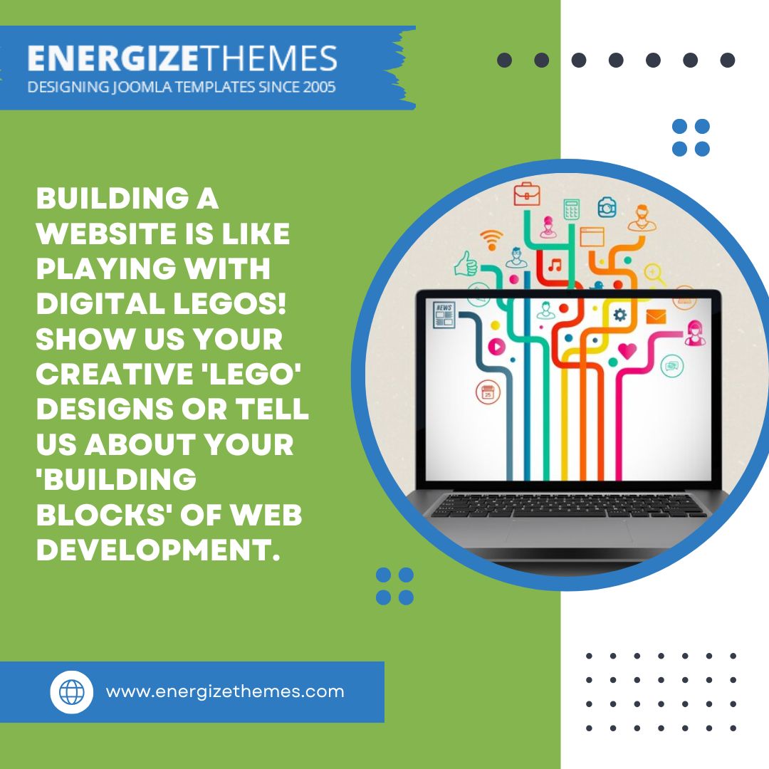 energizethemes's tweet image. 🧱 &quot;Building a website is like playing with digital Legos! Show us your creative &apos;Lego&apos; designs or tell us about your &apos;Building Blocks&apos; of web development. 🧱🏗️ #WebDevLego #DigitalBuilders&quot;