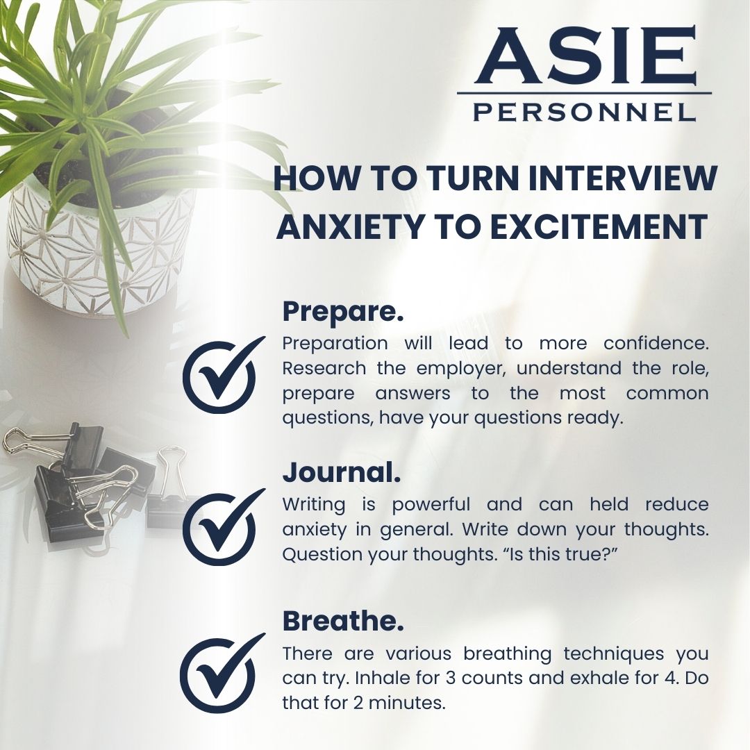 AsiePersonnel's tweet image. #InterviewTip - Preparation transforms anxiety into empowerment. Walk in knowing you’re ready to impress. 
Click here for more Interview Tips: asie.co.za/job-seekers/

#asiepersonnel #jobinterview #interview #preparation #excitement #breathe