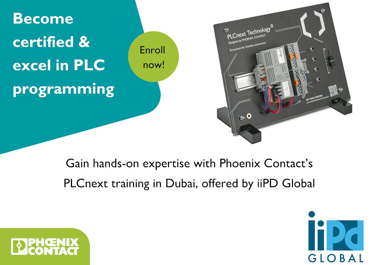 PhoenixContactM's tweet image. 🎓 Become #PLCnext certified!

Learn to program using Phoenix Contact’s platform in our 3-day course with #iiPD in Dubai.

Group discounts available!

Enroll now👉️ phoe.co/ae-plcnext-tec… 
 
#PLCProgramming