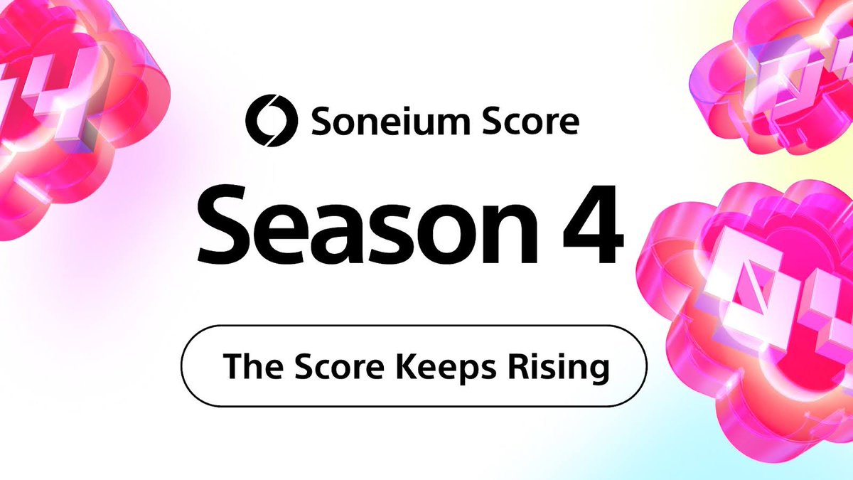 soneium's tweet image. Soneium Score Season 04 is live with new quests from leading onchain builders.

Earn Bonus Score this season by completing actions from:
• @kyofinance → complete 20+ swaps on Kyo and watch for an update during the quest
• @rubyscore_io → cast votes, verify your identity, and…