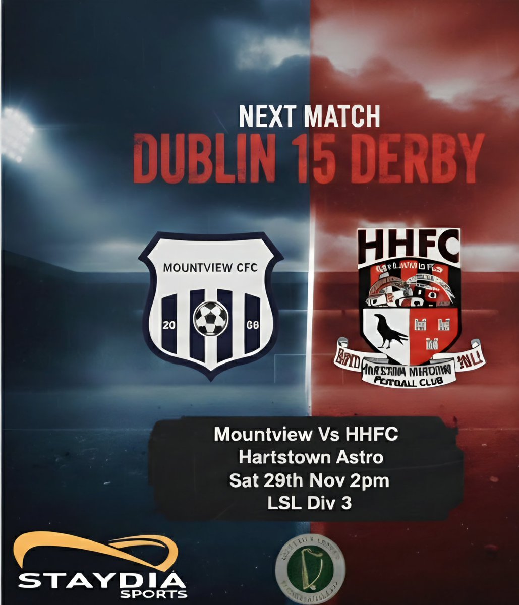 🔥 DUBLIN 15 DERBY ALERT! 🔥
​​Forget bragging rights—this is about THREE POINTS. ​FORM OUT THE WINDOW
🏆 LSL Div 3
🗓️ SAT 29TH NOV | 2:00 PM
📍 HARTSTOWN ASTRO
<a href="/AlQuinn2015/">LSL Live Update’s</a> <a href="/LSLLeague/">Leinster Senior League</a> <a href="/hitthechannels/">Football lover</a>