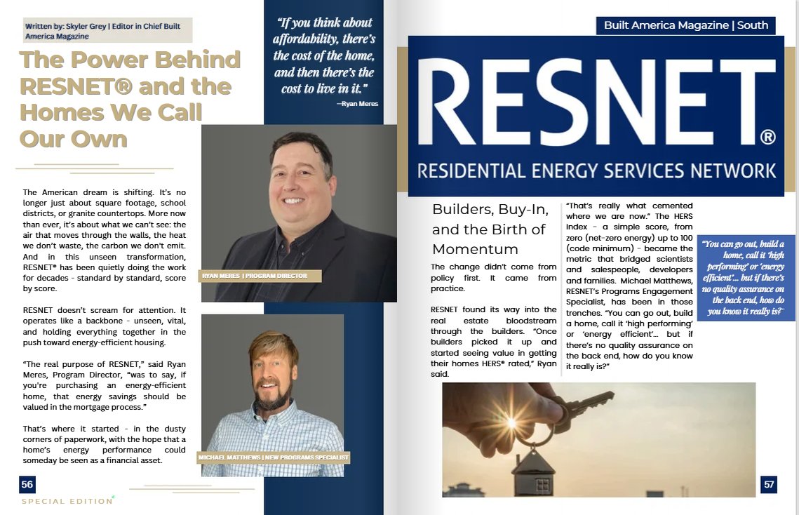 resnetus's tweet image. Check out Built America Magazine’s &apos;The Journey to NetZero&apos;!

They highlight visionaries redefining sustainable building in WNC, featuring RESNET&apos;s Ryan Meres &amp;amp; Michael Matthews.  ow.ly/6ein50Xt4e6

#RESNET #HERS #NetZero #Sustainability
