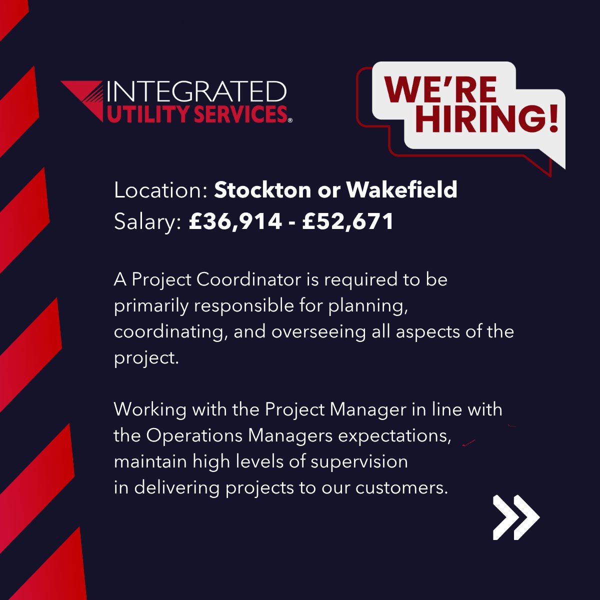 IntegratedUS's tweet image. 🔎 HIRING: Project Coordinators🔎
📍  Stockton or Wakefield
💰  £36914 – £52671

Are you ready to take the next step in your project management career? We’re on the lookout for #ProjectCoordinators to join our teams

ius.co.uk/careers

#ProjectCoordinator
#UtilitiesJobs