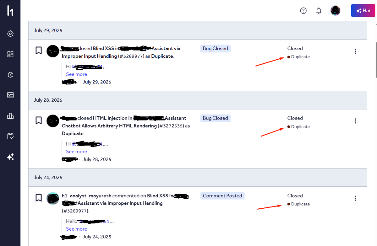 MrTamim51's tweet image. 3 bug find from HackerOne, but duplicate😥

#bugbounty #CyberSecurity #hackerone #WebSecurity #EthicalHackingOnlineTraining