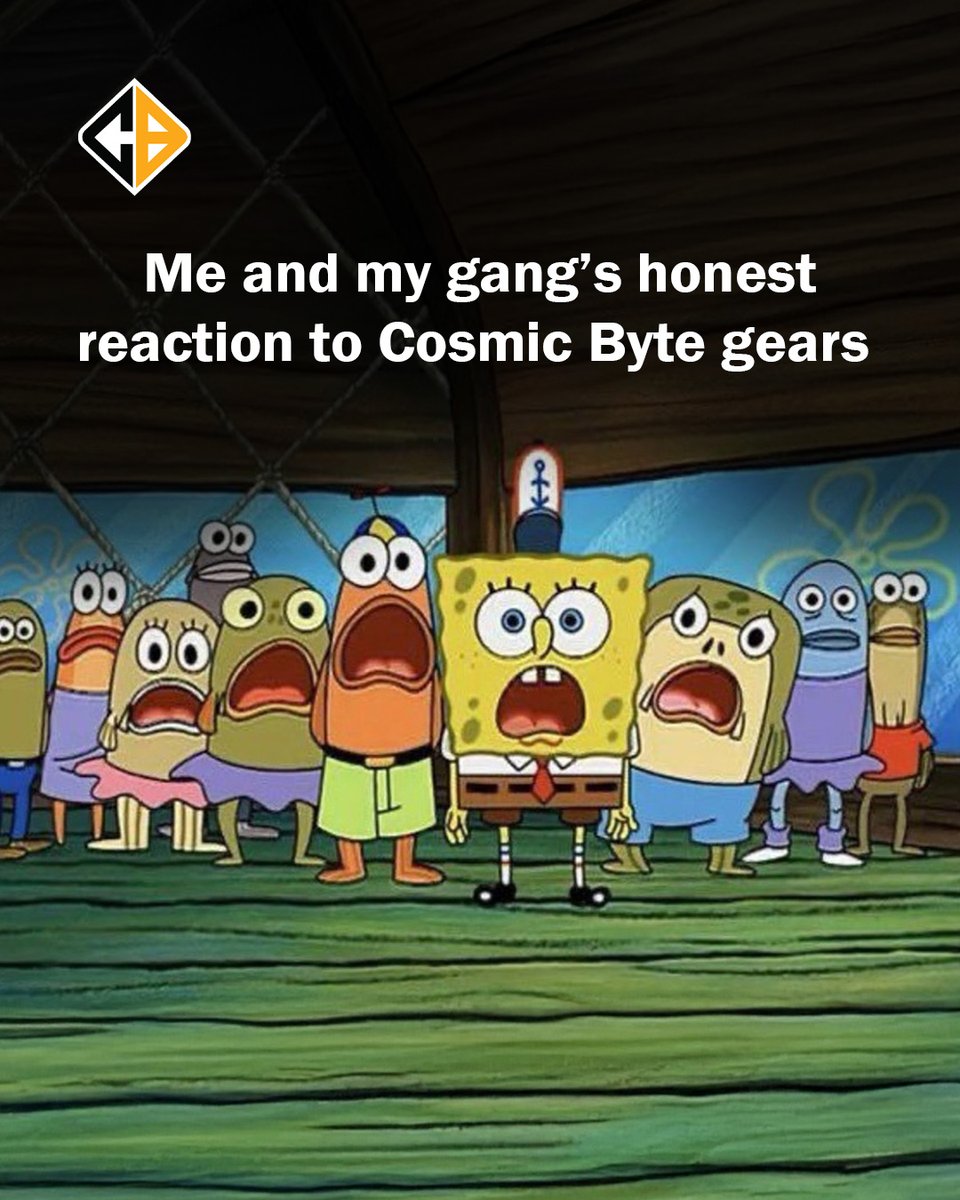 cosmicbyteindia's tweet image. Because have you seen Cosmic Byte products?!

#CosmicByte #SwitchToGodMode #Gaming #GamingGears #GamingMeme #Meme #Spongebob