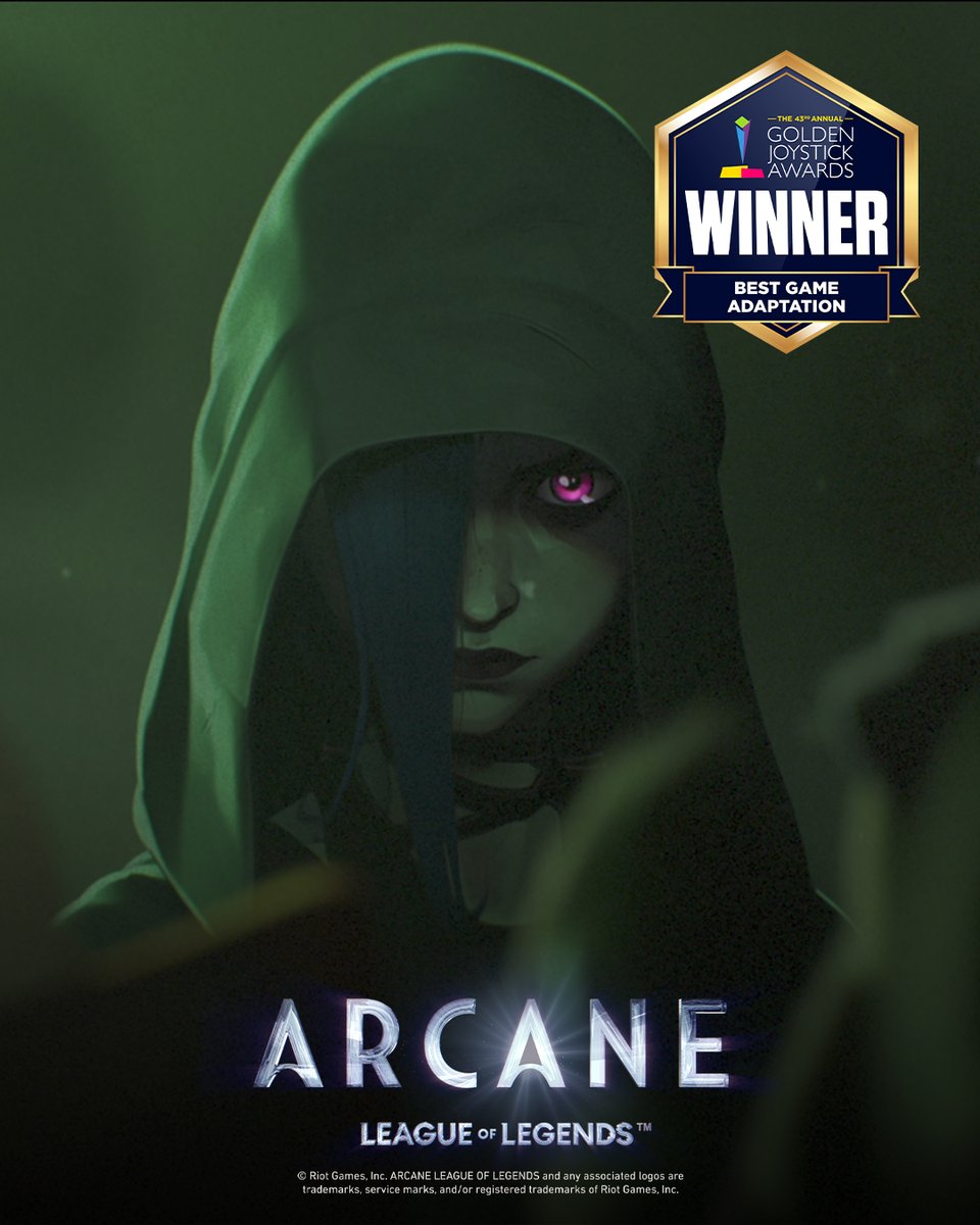 ForticheProd's tweet image. Bringing video game and animation together was a challenge we embraced with passion and seeing #Arcane S2 win Best Adaptation at the 43rd Golden Joystick Awards is a thrilling milestone!
 
Thanks to @GoldenJoysticks, @riotgames and to all those who watch with passion. 🎨✨