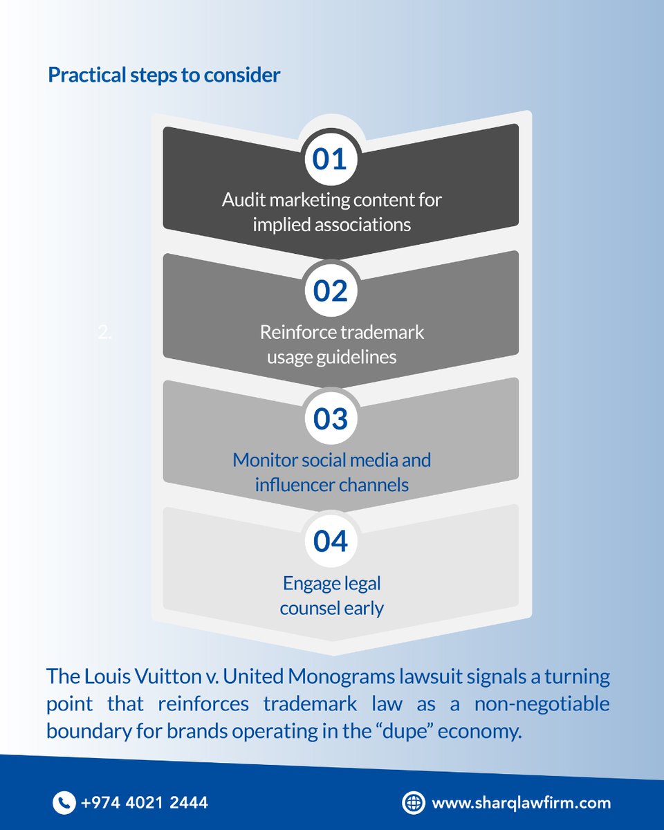 Louis Vuitton sues over “designer dupe” sweatshirts.
Counterfeiting, brand pairing, and social media imagery all under scrutiny.
The “dupe economy” just met trademark law.

#SharqLawFirm #FashionLaw #IP #DupeCulture #LuxuryLaw