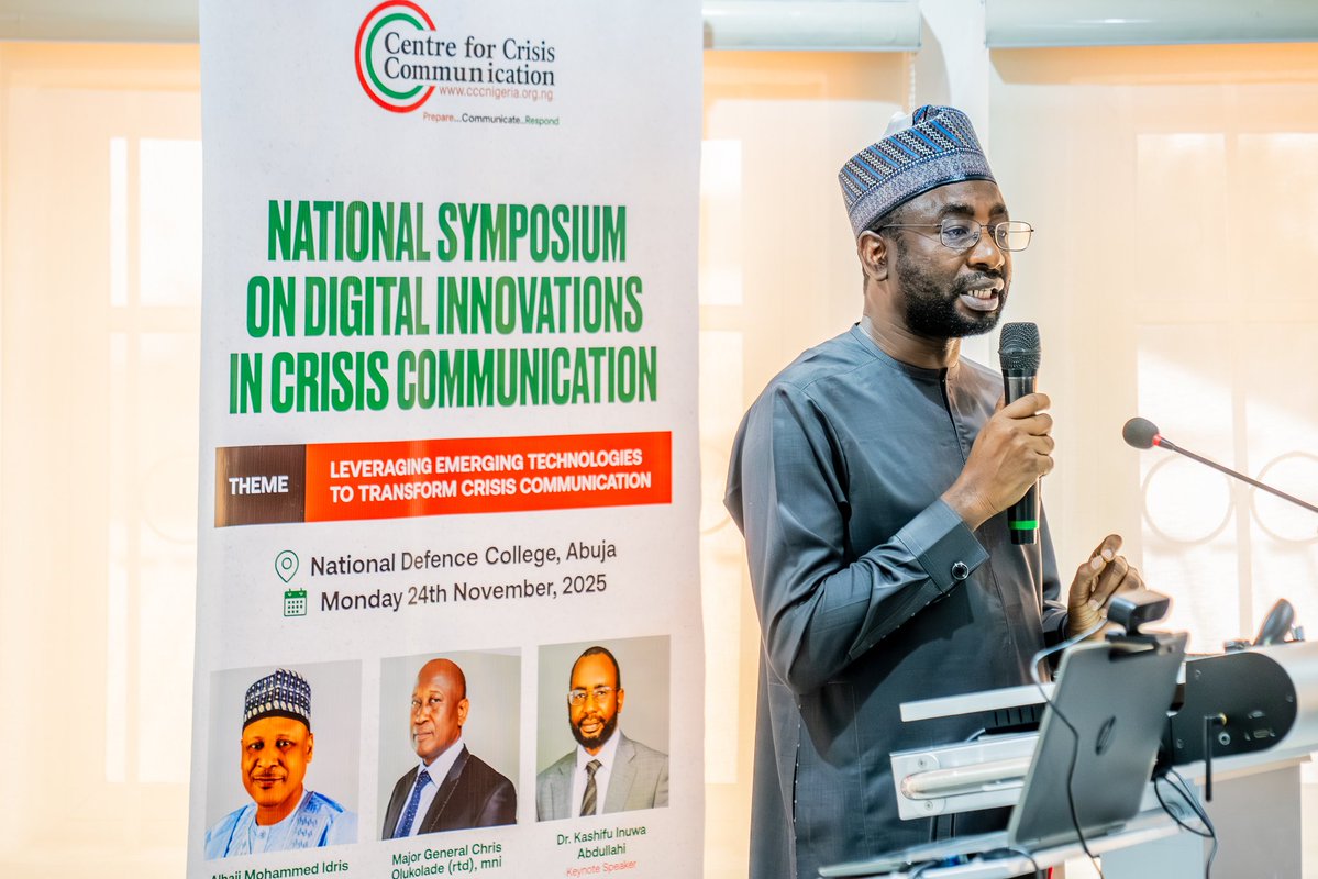 NITDANigeria's tweet image. The Director General of NITDA, @KashifuInuwa, addressed the National Symposium on Digital Innovation in Crisis Communication at the National Defence College Abuja, where he focused on the urgent realities of today’s information space.

Speaking at the invitation of the Centre for…