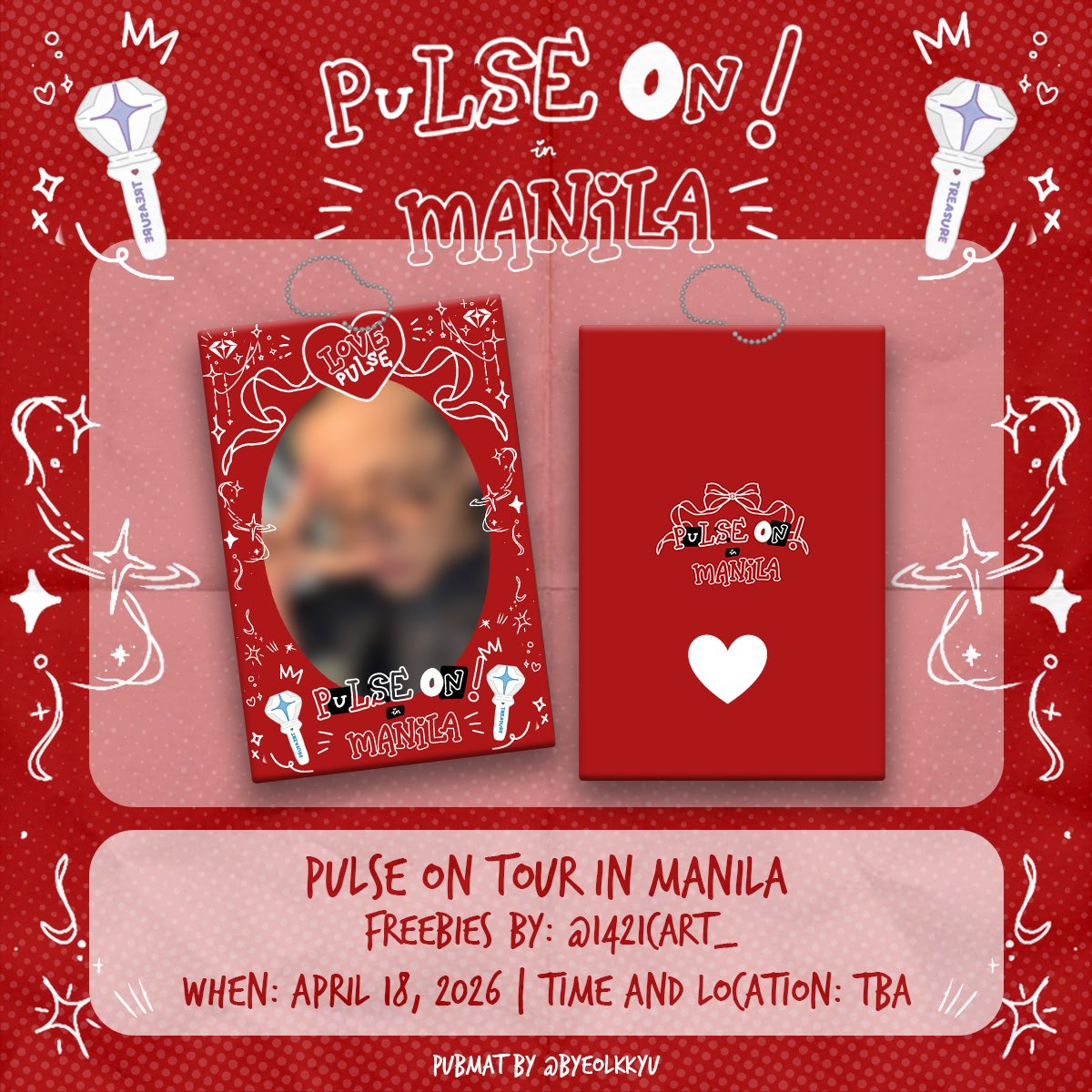 1421cart_'s tweet image. TREASURE TOUR [PULSE ON] IN MANILA ❤️‍🔥

🧸ྀི photocard holder with official photocard — fan support by @1421cart_ 🧸ྀི

— like &amp;amp; rt to spread
— follow for updates
— must show twitter profile to claim

limited quantity❗️