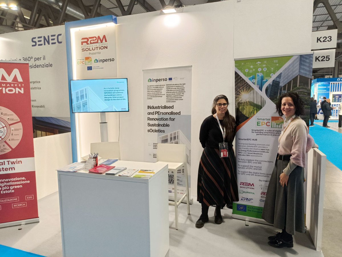 smarterEPC26's tweet image. Sharing the advantages of the Smart Readiness Indicator #SRI integrated with the #EPCs to the Italian market at the #SMARTBUILDING EXPO in Milan✨

Thank you @R2MSolution for presenting for us. 
Discover more! lifeprojects.r2msolution.com/event/smart-bu…

#expo #buildingautomation #LIFEprogramme