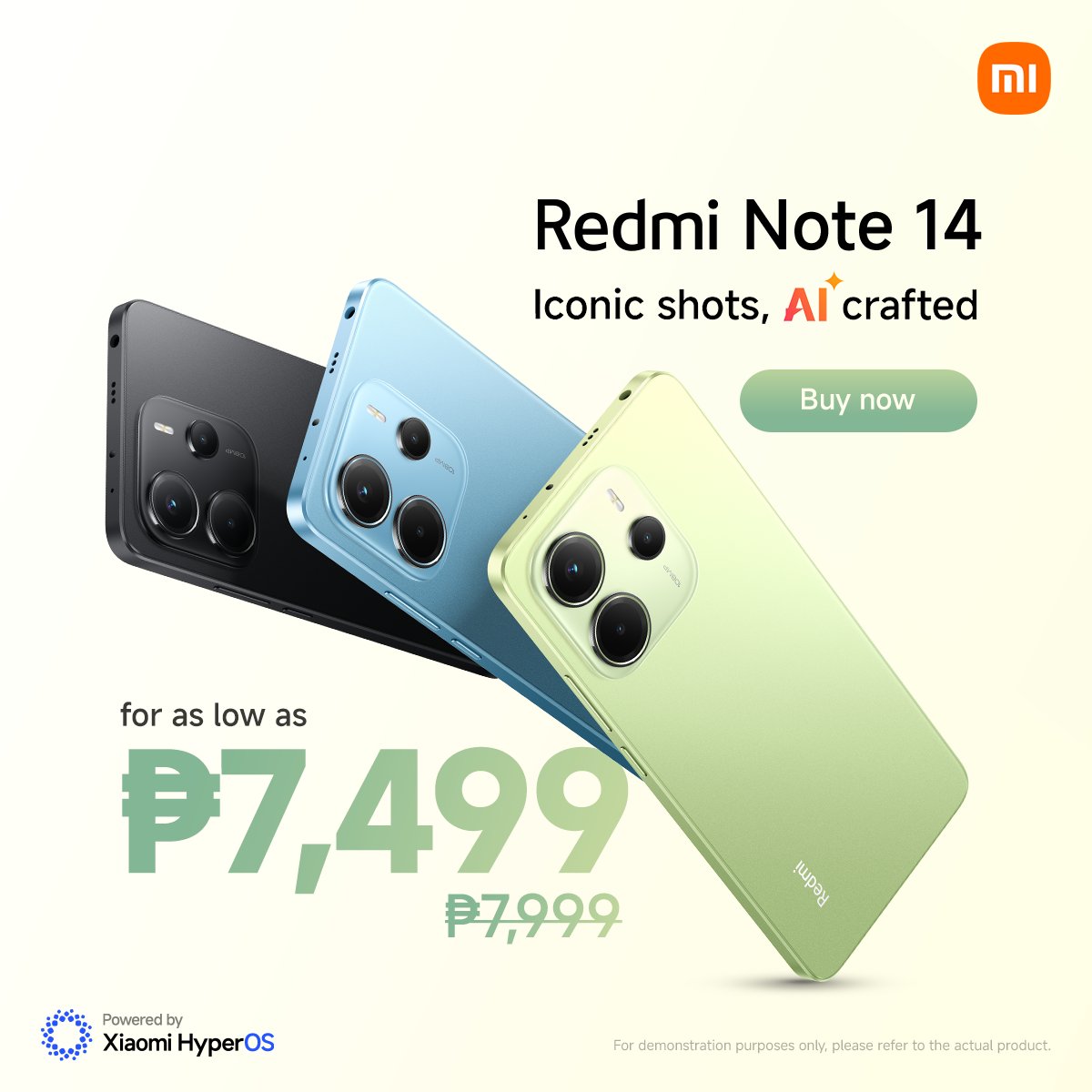 Xiaomi_PH's tweet image. 🚨 Deal alert 🚨 You’ve got until November 30 to catch the #REDMINote14 at ₱7,499 📱✨ Your next AI-crafted moment is waiting. Don’t let this deal pass you by. Get yours now!