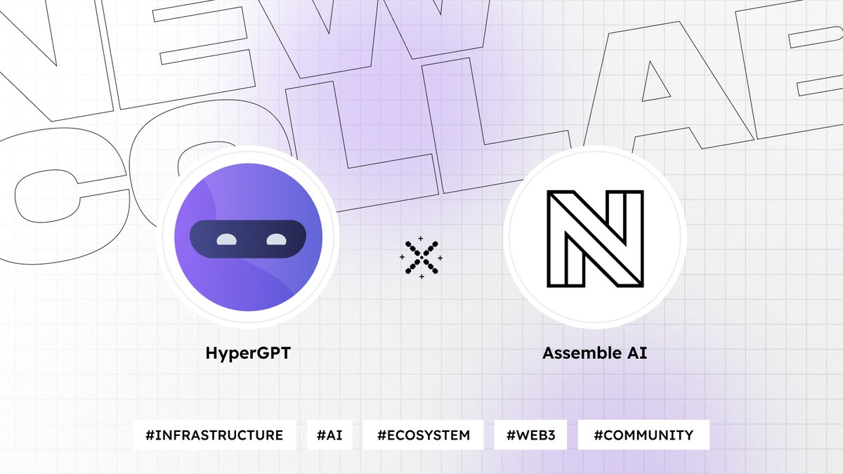 hypergpt's tweet image. 🛰 Two AI powerhouses just synced their signals.

Today, Assemble AI (NS3), the world’s first AI-powered crypto news super app is teaming up with HyperGPT, the AI x Web3 engine trusted by millions.

What does this mean for the ecosystem?
Simply put: Real-time crypto intelligence…