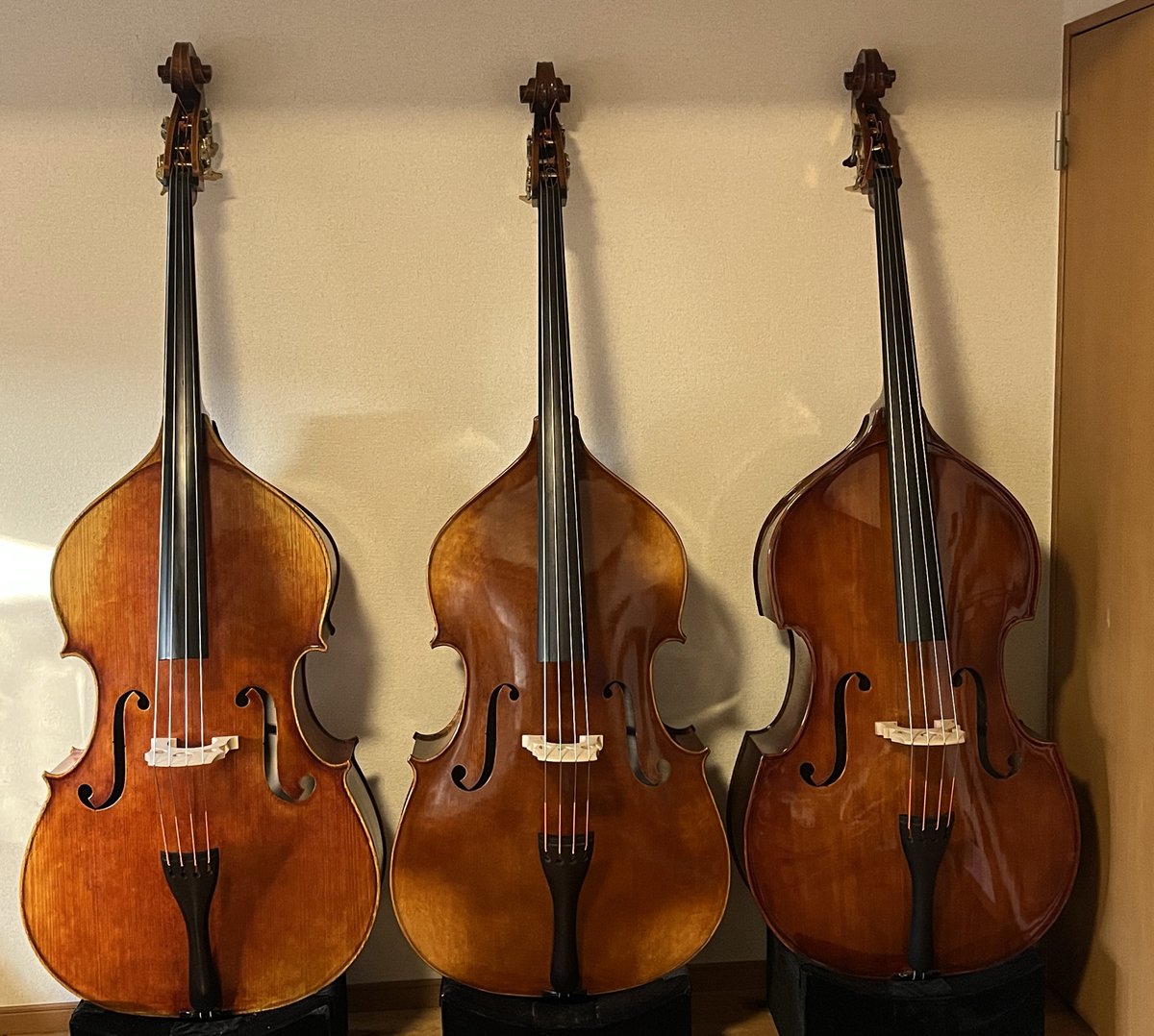 当工房のオリジナル仕入れのコントラバス全種揃いました。 40万、60万